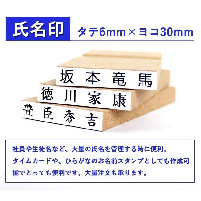 印鑑 はんこ ゴム印 氏名印 科目印 6mm×30mm お名前スタンプ おなまえスタンプ 漢字 ひらがな 片假名 ゴム印慶弔 氏名印｜hankoya-store-7｜02