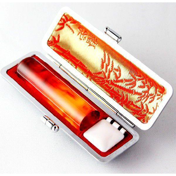 印鑑 はんこ 琥珀樹脂 印鑑 (18.0mm) 実印 銀行印 認印 ハンコ プレゼント 就職祝い 印鑑セット 送料無料