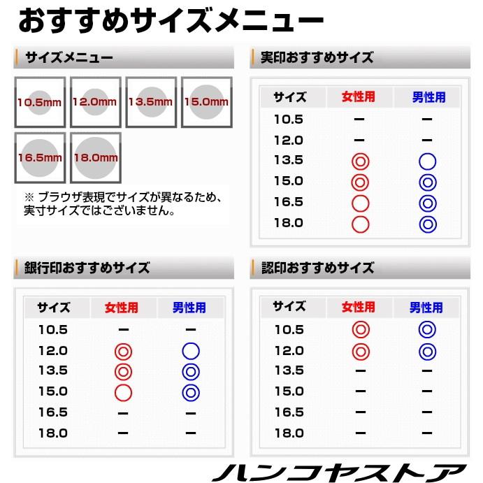 印鑑 実印 はんこ 黒水牛 高級もみ革印鑑ケース付 10.5~18.0mm 認印付 銀行印 認印 ハンコ 印鑑セット 即日出荷可能｜hankoya-store-7｜04