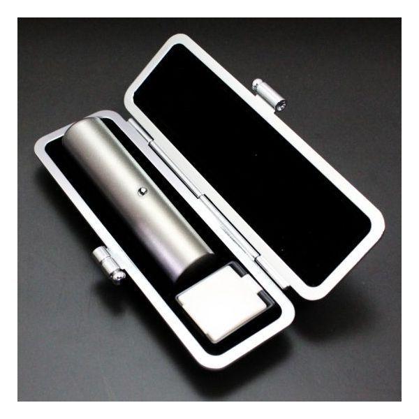 印鑑 はんこ シルバーブラストチタン ステンレス球付 ブラック 高級もみ革印鑑ケース付き (16.5mm) 実印 銀行印 認印 ハンコ 就職祝い 送料無料