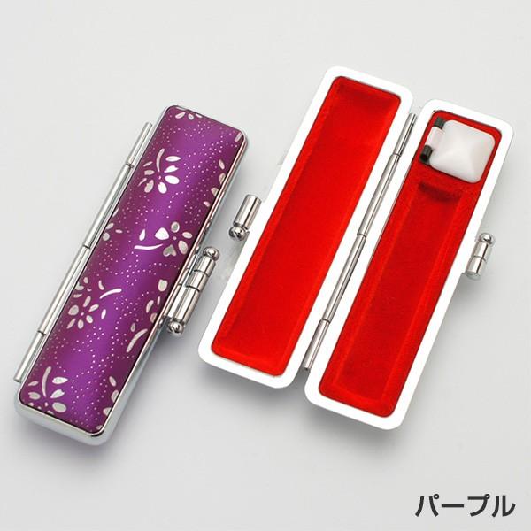 印鑑ケース 銀花 10.5-12.0mm用 朱肉付き はんこケース ハンコケース