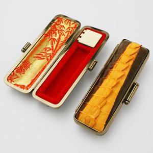 印鑑ケース プレミアムレザー印鑑ケース 縦背ワニ 16.5-18.0mm はんこ 