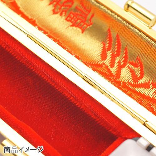 印鑑ケース (本トカゲ皮-金枠) 16.5-18.0mm （内張り朱竹） 朱肉付き