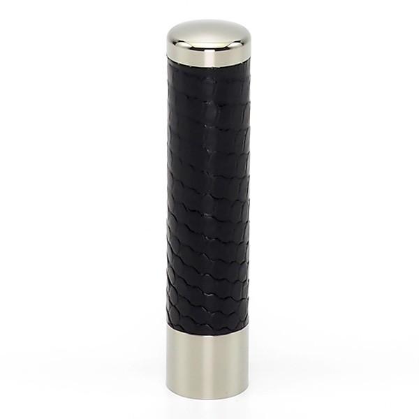 印鑑 はんこ チタン印鑑 銀行印 革張りリザードチタン（黒） 13.5mm 個人印鑑 ハンコ 判子 名前 送料無料