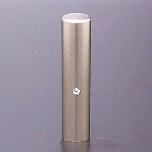 送料無料 印鑑 はんこ チタン印鑑 銀行印 ジュエルズチタン スワロフスキー クリスタル 13.5mm 黒印鑑ケース（ブラックメタル枠）付き