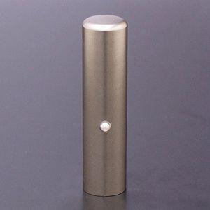 送料無料 印鑑 はんこ チタン印鑑 銀行印 ジュエルズチタン パール 15.0mm 黒印鑑ケース（ブラックメタル枠）付き