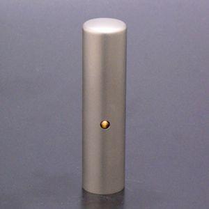 送料無料 印鑑 はんこ チタン印鑑 ジュエルズチタン(タイガーアイ) 銀行印 15.0mm 黒印鑑ケース（ブラックメタル枠）付き