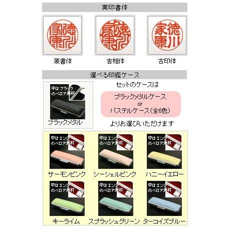 印鑑 はんこ チタン印鑑 プレミアムチタン 実印 プレミアムブラック 13.5mm 印鑑ケース付き 個人印鑑 ハンコ 判子 名前 送料無料の画像