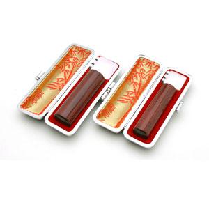 送料無料 印鑑 はんこ 実印 銀行印 LLセット 2本セット (実印：16.5mm 銀行印：15.0mm) アグニ 印鑑ケース（銀枠）付き