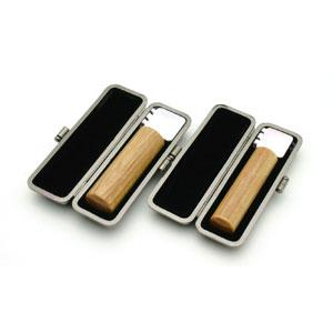 送料無料 印鑑 はんこ 実印 銀行印 LSセット 2本セット (実印：16.5mm 銀行印：12.0mm) 楓（KAEDE) 印鑑ケース（ブラックメタル枠）付き