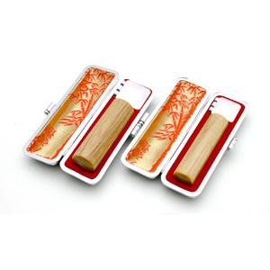 印鑑 はんこ 実印 銀行印 XSセット 2本セット (実印：18mm 銀行印：12mm) 楓（KAEDE) 印鑑ケース（銀枠）付き 個人用 ハンコ 判子 送料無料