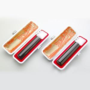 送料無料 印鑑 はんこ 実印 銀行印 LMセット 2本セット (実印：16.5mm 銀行印：13.5mm) 黒水牛 印鑑ケース（銀枠）付き