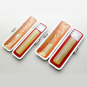 印鑑 はんこ 実印 銀行印 MSセット 2本セット (実印：15mm 銀行印：12mm) 牛角(純白)  印鑑ケース（銀枠）付き 個人用 ハンコ 判子 送料無料