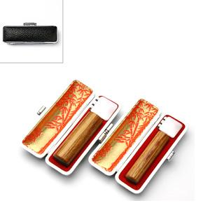 送料無料 印鑑 はんこ 実印 銀行印 MMセット 2本セット (実印：15.0mm 銀行印：13.5mm) 彩樺 SAIKA 印鑑ケース（銀枠）付き