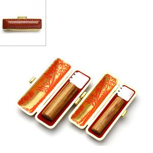 印鑑 はんこ 実印 銀行印 XLセット 2本セット (実印：18.0mm 銀行印：15.0mm) 彩樺 SAIKA 印鑑ケース（トカゲ-金枠）付き 送料無料