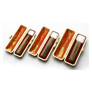 印鑑 はんこ 実印 銀行印 認め印 LSSセット 3本セット (実印：16.5mm 銀行印：12mm 認印：10.5mm) 牛角(中色) 印鑑ケース(赤-金枠)付き 送料無料