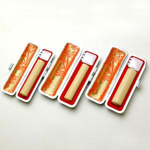 送料無料 印鑑 はんこ 実印 銀行印 認め印 LMSセット 3本セット (実印：16.5mm 銀行印：13.5mm 認印：10.5mm) 薩摩本柘 印鑑ケース(銀枠)付き