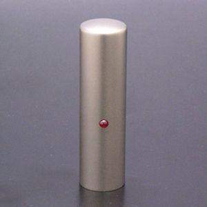 印鑑 はんこ チタン印鑑 ジュエルズチタンプラス ルビー 実印 16.5mm 黒印鑑ケース（ブラックメタル枠）付き 個人印鑑 ハンコ 判子 名前 送料無料