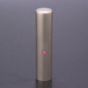 印鑑 はんこ チタン印鑑 ジュエルズチタン(ピンクトルマリン) 実印 13.5mm 黒印鑑ケース（ブラックメタル枠）付き 個人印鑑 ハンコ 判子 名前 送料無料