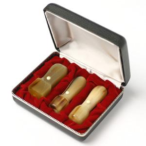 印鑑 はんこ 会社設立 Aセット (天丸) (実印：18mm 銀行印：16.5mm 角印：24mm) 牛角中色 (専用ケース付) 法人印鑑 3本セット 送料無料