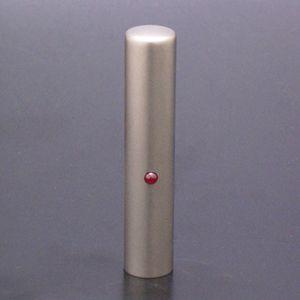 印鑑 はんこ チタン印鑑 ジュエルズチタンプラス ルビー 認め印 12mm 黒印鑑ケース（ブラックメタル枠）付き 個人印鑑 ハンコ 判子 名前 送料無料
