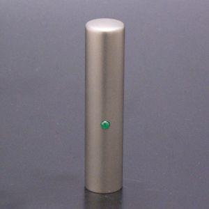 印鑑 はんこ チタン印鑑 ジュエルズチタンプラス エメラルド 認め印 13.5mm 黒印鑑ケース（ブラックメタル枠）付き 個人印鑑 ハンコ 判子 名前 送料無料