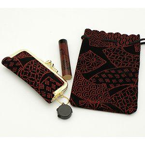 送料無料 印鑑 はんこ いちふ(ICHIFU)小袋付き がまぐちケース印鑑セット 扇 MTA-02 IB-G02 IB-K91（印鑑サイズ 60x12.0mm）