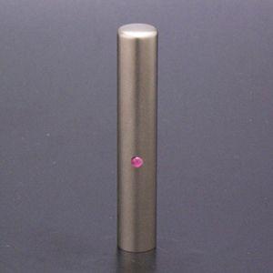 印鑑 はんこ チタン印鑑 ジュエルズチタン(ピンクトルマリン) 認め印 10.5mm 黒印鑑ケース（ブラックメタル枠）付き 個人印鑑 認印 ハンコ 判子 名前 送料無料