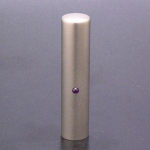 印鑑 はんこ チタン印鑑 ジュエルズチタン(アメジスト) 認め印 13.5mm 黒印鑑ケース（ブラックメタル枠）付き 個人印鑑 認印 ハンコ 判子 名前 送料無料