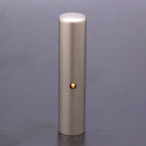 印鑑 はんこ チタン印鑑 ジュエルズチタン(タイガーアイ) 認め印 13.5mm 黒印鑑ケース（ブラックメタル枠）付き 個人印鑑 認印 ハンコ 判子 名前 送料無料