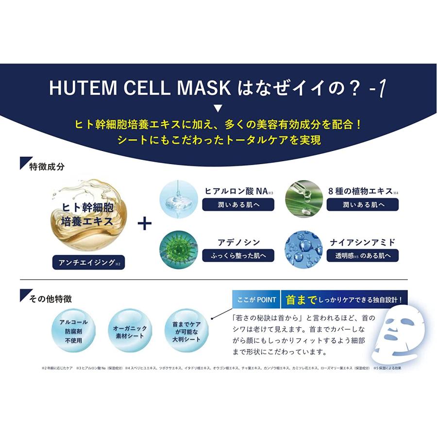 HUTEMCELL MASK (ヒューテムセル) ヒト幹細胞フェイスパック (ヒト幹細胞7％ / 10枚セット) フェイスマスク スキンケア 韓国コスメ 保湿 毛穴ケア｜hanmi-shop｜07