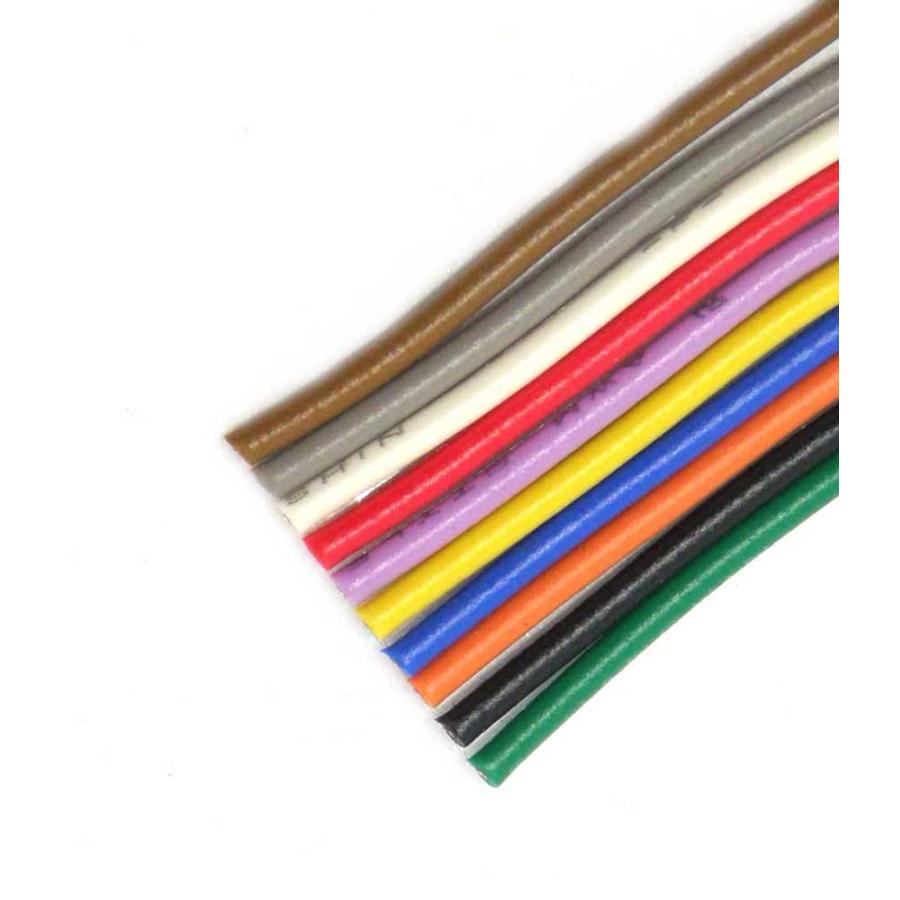 UL1007 AWG20 2m (10色) 耐熱ビニル絶縁電線 黒白赤黄緑青茶橙灰 UL1007 AWG20 2m (10色) 耐熱ビニル絶縁電線 黒白赤黄緑青茶橙灰
