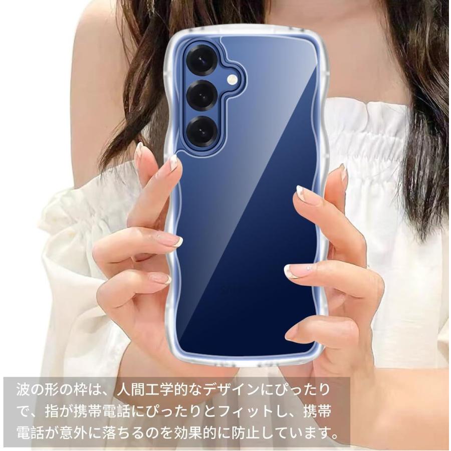 Galaxy S25 ケース｜波状フレーム・うねうねデザイン｜背面クリア・TPU