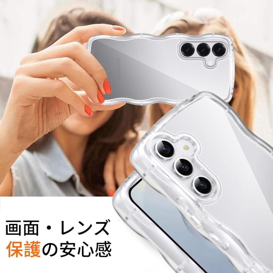 Galaxy S25 ケース｜波状フレーム・うねうねデザイン｜背面クリア・TPU