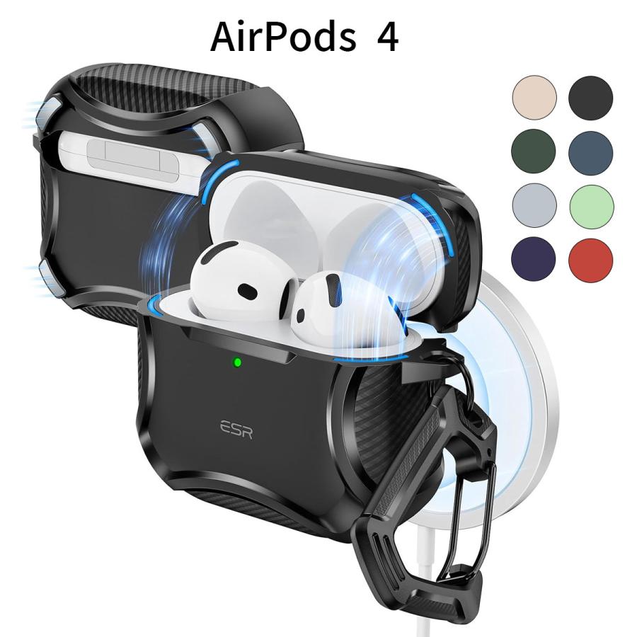 AirPods 4 ケース 2024｜第4世代 USB-C 対応｜MagSafe 対応 カラビナ
