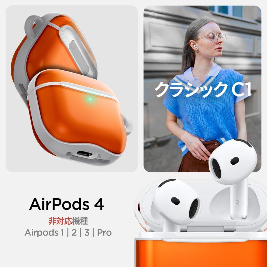 AirPods 4 ケース｜第4世代 USB-C 対応｜Spigen Classic C1 半透明 TPU