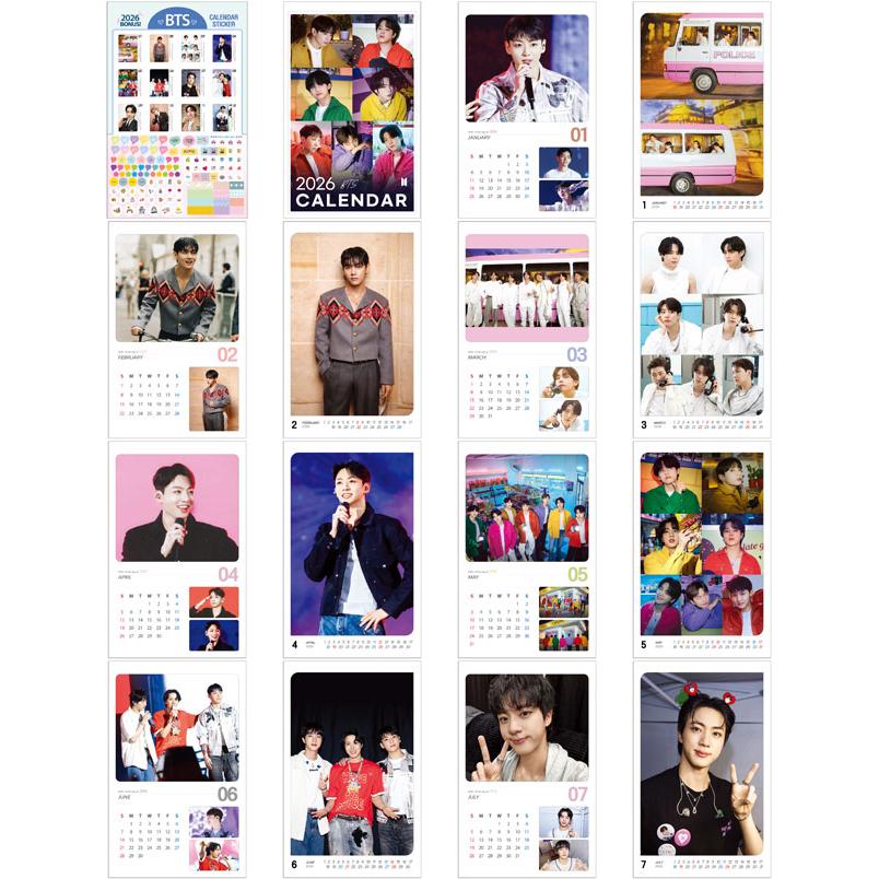 BTS バンタン 2026年 (令和8年) フォト 壁掛けカレンダー グッズ : 韓