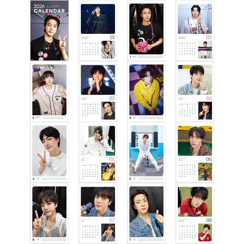 ジン JIN (BTS バンタン) 2026年 (令和8年) フォト 壁掛けカレンダー