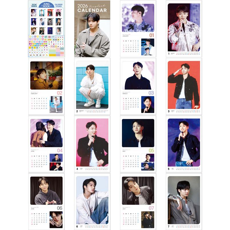 ジョングク (BTS バンタン) 2026年 (令和8年) フォト 壁掛けカレンダー