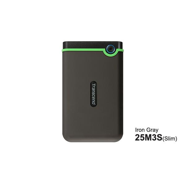 トランセンドジャパン [TS2TSJ25M3S] 2TB Slim StoreJet2.5” M3S Portable USB3.1 Gen1  Iron Gray｜hanryuwood