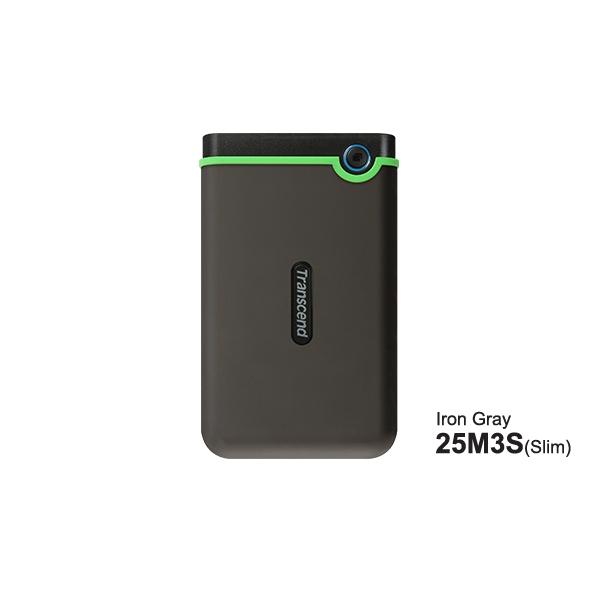 トランセンドジャパン [TS2TSJ25M3S] 2TB Slim StoreJet2.5” M3S Portable USB3.1 Gen1 Iron Gray