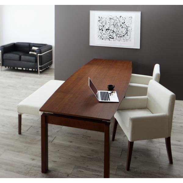 ダイニングテーブル W140-240 ウォールナット材 伸縮式 家具、インテリア