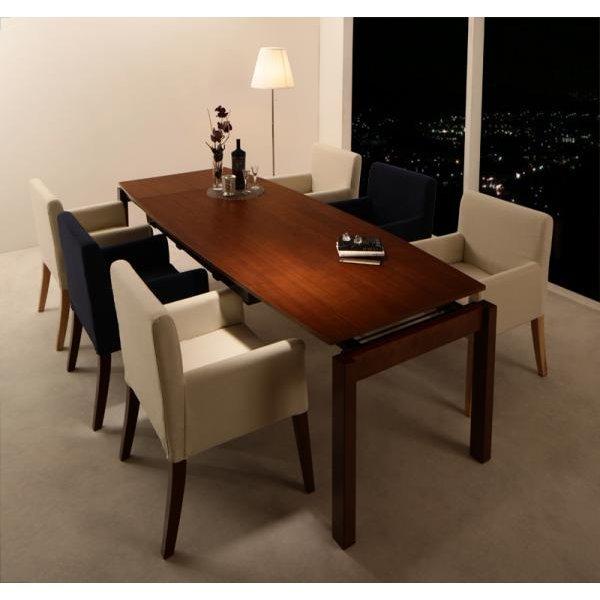 ダイニングテーブル W140-240 ウォールナット材 伸縮式 家具、インテリア