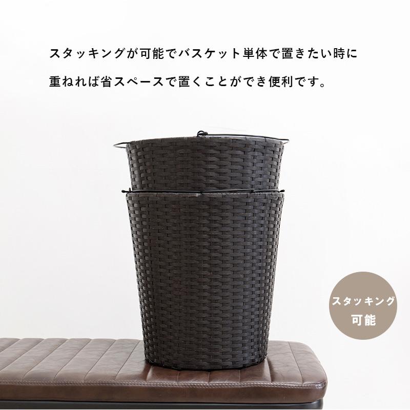 ランドリーラック  35×39×110cm ダークブラウン_10