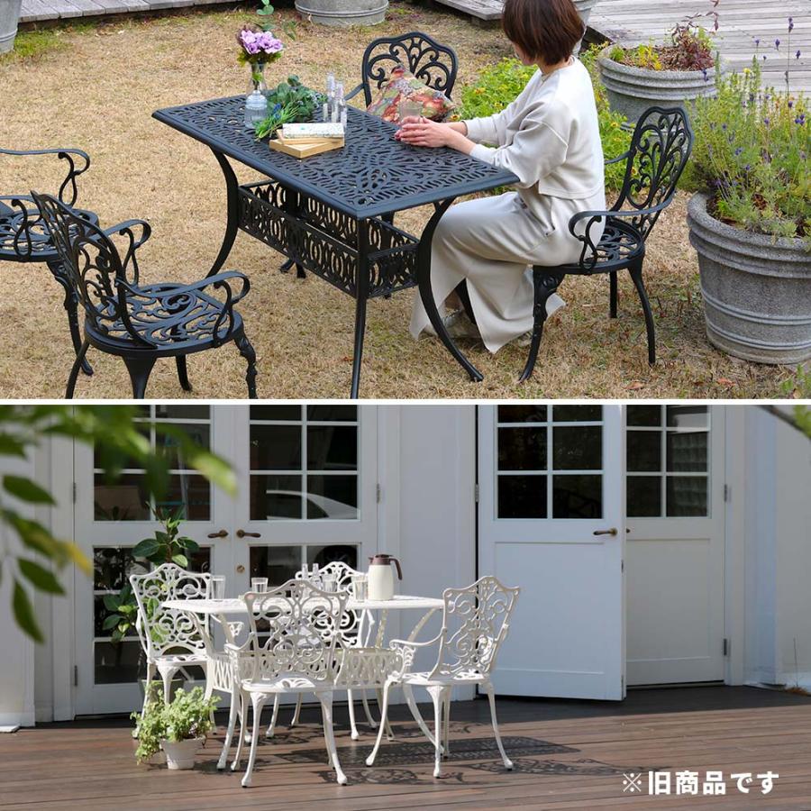 ガーデン テーブル 5点 WHITE Amazon.co.jp: アルミ製 ガーデンテーブルセット エレガント
