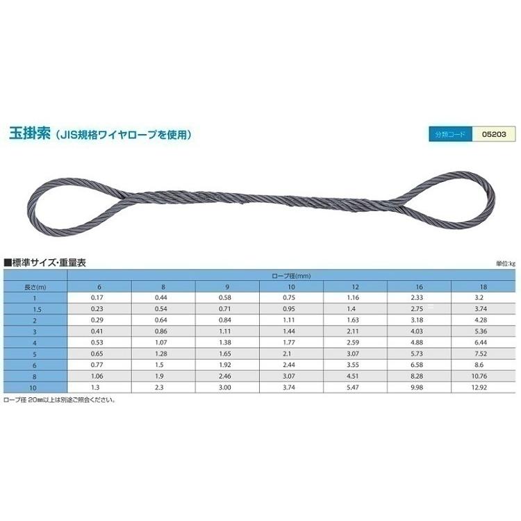 JIS 4/O 6x24】 JIS 玉掛ワイヤーロープ 8mmx1m 玉掛け作業 JIS 4/O 6x24】 JIS 玉掛ワイヤーロープ 8mmx1m 玉掛け作業