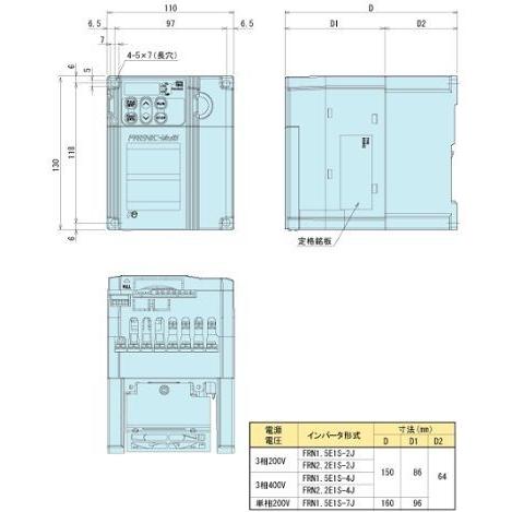 新品 FUJI/富士電機 FRN2.2E1S-2J インバーター Amazon | 富士電機 高性能・コンパクト形インバータ FRENIC