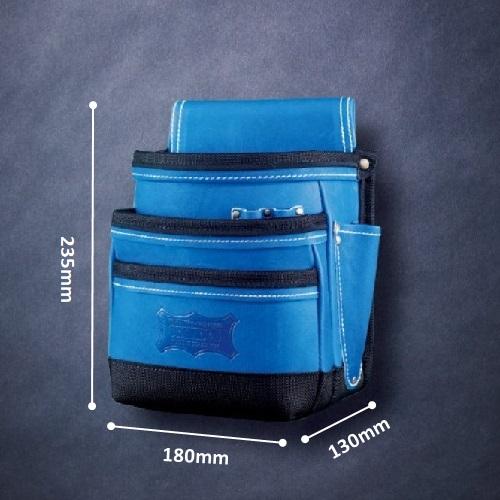 ニックス(KNICKS) KGBL-301DD 最高級硬式グローブ革3段腰袋 (ブルー) ［バリスティックナイロン補強仕上げ］背台補強ステンレス板内蔵