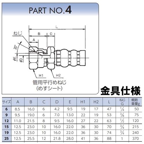 住友理工   油圧ホースSIB105　内径12.7mmｘ長さ1500mm　10.5MPa　両端金具付（管用平行めねじ）｜hanshin-k｜03