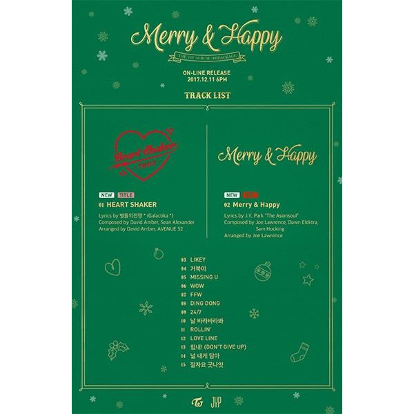 TWICE トゥワイス THE 1ST ALBUM : REPACKAGE Merry & Happy